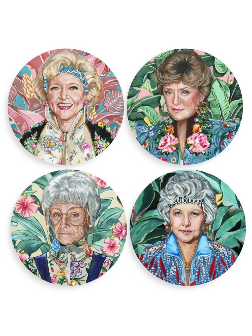 NEW TART BY TAYLOR golden gals coasters in multicolor